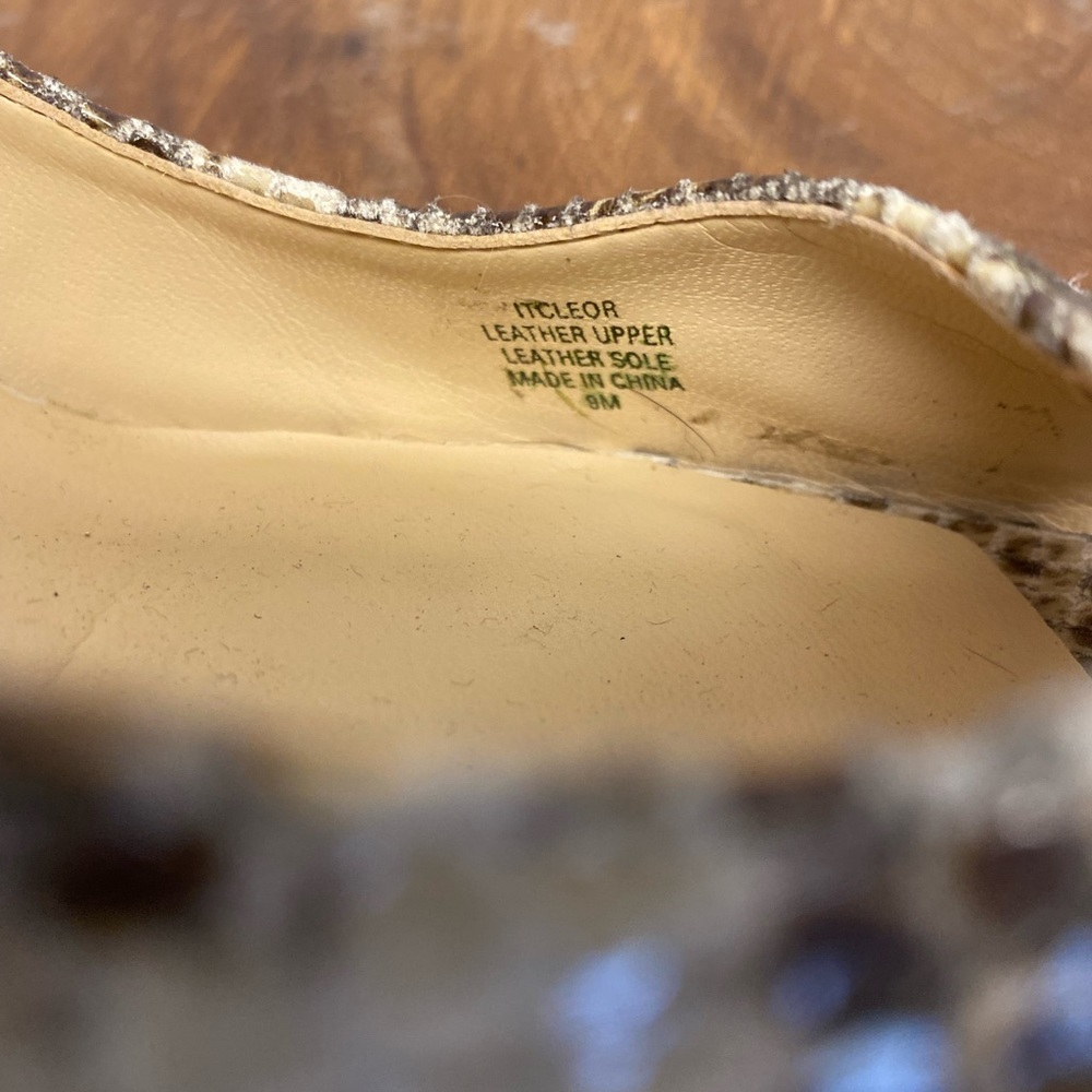 Ivanka Trump Snakeskin Peep Toe Leather Heels - Picture 3 of 8